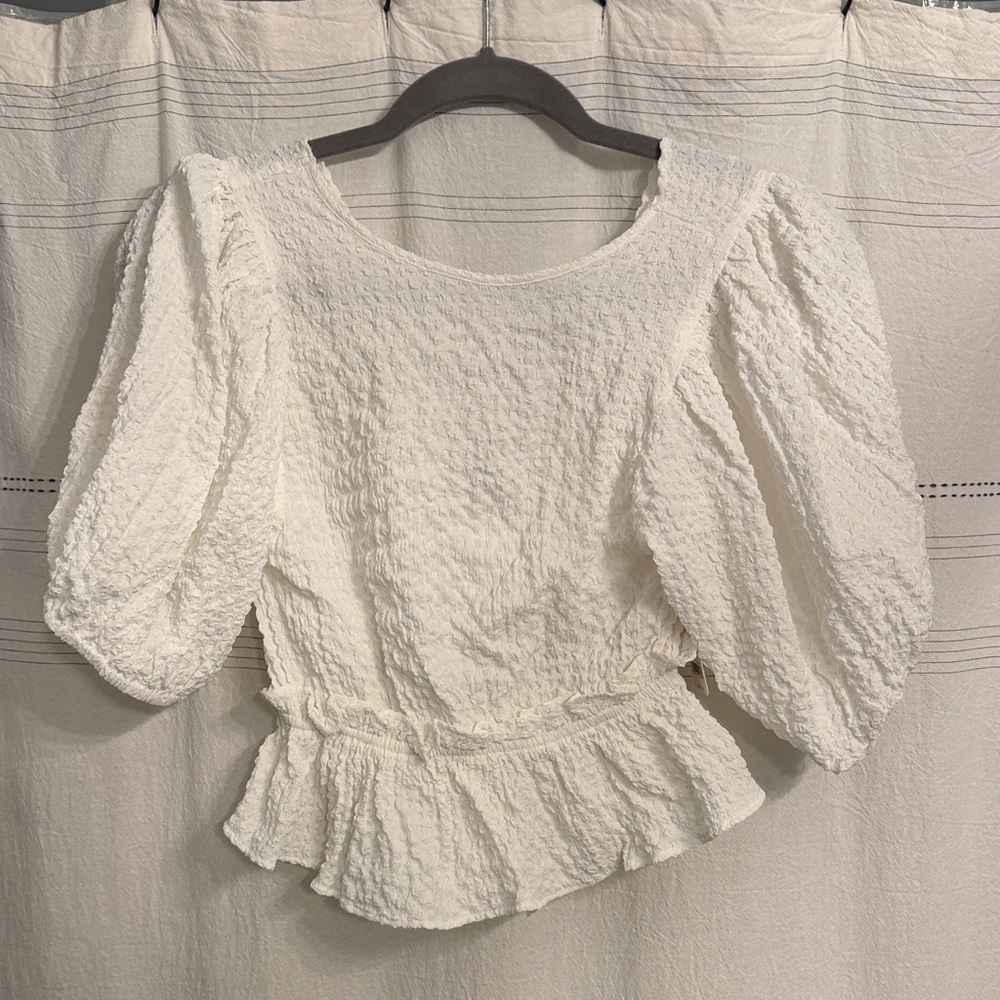 Free people White cropped bow back Women's Top
